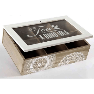 Kaela-scatola Porta Oggetti Bustine The Tisane Cialde 24x16x7,5cm Legno Indian 739446 -