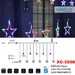 Wisdom-tenda Luminosa Natalizia 230led Stelle Luce Multicolore Cavo Trasparente Xc-3206 -