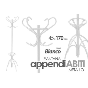 Trade Shop Traesio-attaccapanni Appendiabiti Piantana Metallo Bianco Ganci Moderno 45x170cm 756689 -