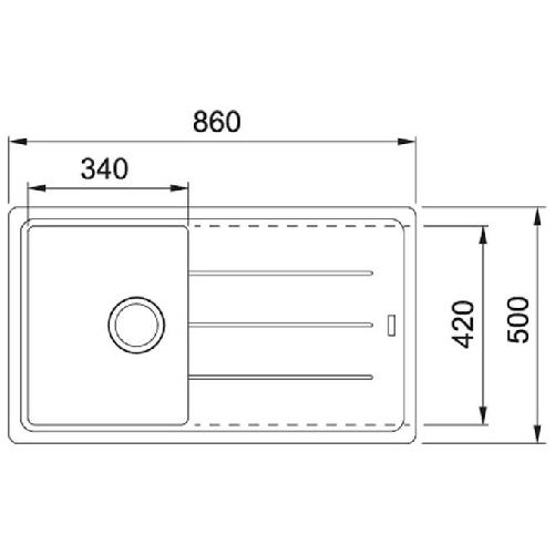 Franke-Boston-BFG-611-86-Lavello-montato-su-piano-Rettangolare-Fragranito