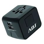 Adattatore Universale Travel Bk Us/Eu/Aus/Uk Plugs 2*Usb Ports