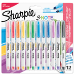 SHARPIE-Pennarello-S-Note---punta-scalpello---colori-assortiti---Sharpie---astuccio-12-pezzi