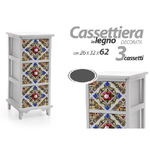 Kaela-cassettiera 3 Cassetti Comodino Cucina Bagno Camera Letto Legno 62x26x32cm 829390 -