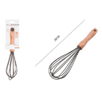 Kaela-sbattiuova Frusta 10" Sbatti Uova In Silicone Manico Legno 26 Cm Da Cucina 50739 -