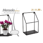 Kaela-mensola Bacheca Parete Metallo Classico Moderno Industrial 20x10x30cm Nero 822247 -