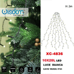 Wisdom-mantello Catena Luminosa 280 Led 10x28 Luci Ip44 Luce Bianca Cavo Verde Xc-4836 -