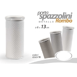Kaela-bicchiere Porta Spazzolino Metallo Rombo Elegante Colori Assortiti 6x13cm 783357 -