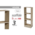 Kaela-libreria Scaffale 3 Ripiani 105x40x24 Cm Mensole In Legno Rovere Moderno 769672 -