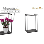 Kaela-mensola Bacheca Parete Rettangolare In Metallo 17x10x25cm Nero Industrial 822179 -