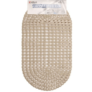 Kaela-tappeto Antiscivolo Ovale Diamante Cachi Per Vasca Bagno Doccia 36 X 66 Cm 87860 -