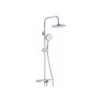 Idro Bric Colonna Doccia con Soffione 22cm e Doccia 3 Getti 12cm in Acciaio e Abs Cromo Lucido