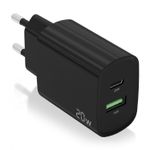 Aisens-Cargador-20W---1xUSB-C-PD3.0---1xUSB-A-QC3.0---Color-Negro