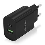 Aisens-Cargador-20W---1xUSB-C-PD3.0---1xUSB-A-QC3.0---Color-Negro