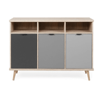 Credenza Epik 51 rovere antracite grigio 3 ante 120x40x88,3