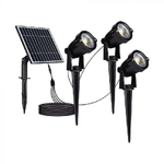 V-TAC VT-11031 Faretto led con picchetto lampada da giardino con pannello solare 3 pz x1.2W colore nero luce 3000k IP65-20489