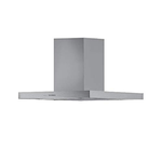 Cappa aspirante in acciaio per cucina a isola schermo touch luce led 90x65cm