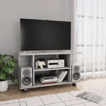 vidaXL Mobile TV con Ruote Grigio Cemento 80x40x40 cm in Multistrato