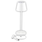 Lampada LED da Tavolo 2W Colore Bianco in Alluminio con caricatore Wireless e Touch Dimmerabile 3000K IP54 SKU-7651