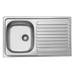 Lavello cucina vasca acciaio inox da incasso gocciolatoio dx 50x86 cm