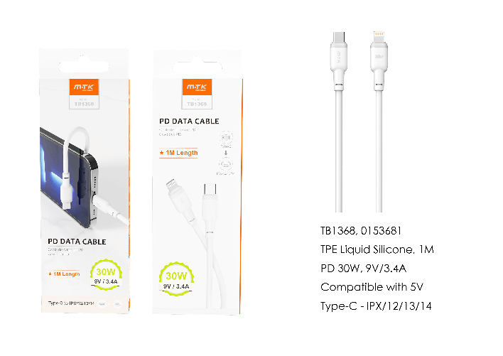 Movtek MOVTEK CAVO DATI TYPE-C to LIGHTING per APPLE BIANCO 1 m 30W - T1368