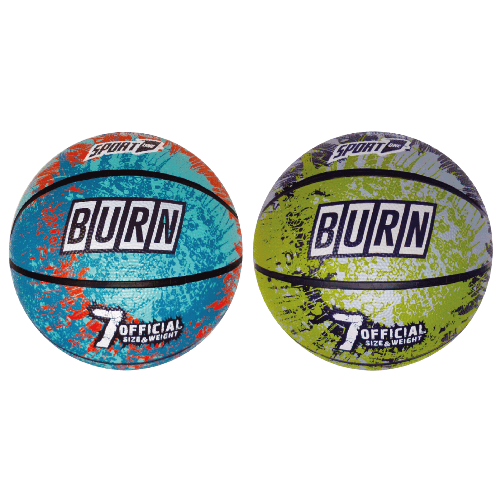 Mandelli PALLONE BASKET BURN IN GOMMA TERMOSALDATA E INTERNO IN NYLON D.29 cm -  TAGLIA 7