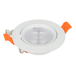 LEDLUX Faretto Led Da Incasso Orientabile 10W Cob Diametro 95mm Foro 80mm Carcassa Bianca (Bianco Caldo 3000K)