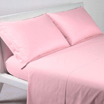 CALEFFI COMPLETO LENZUOLA TINTA UNITA LETTO MATRIMONIALE COLORE ROSA