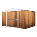 Casetta giardino lamiera 360x345cm x h2.12m - 150KG - 12,42mq Box in Acciaio Zincato - LEGNO