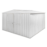 Box in Acciaio Zincato garage attrezzi lamiera 360x3.45cm x h2.12m - 150KG - 12,42mq - BIANCO