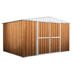 Garage deposito attrezzi 360x260cm x h2.12m - 130KG - 9,36mq Box in Acciaio Zincato - LEGNO