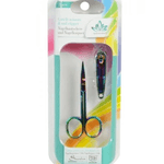 Trade Shop Traesio-set 2 Pz. Forbici E Tagliaunghie In Acciaio Manicure Cura Delle Mani Forbicine -