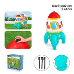 Trade Shop Traesio-missile Gioco Spruzza Acqua Gonfiabile A Razzo Spaziale Bambini 61x64x102cm 52572 -