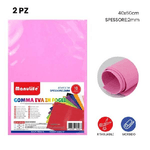 Trade Shop Traesio-12pz Fogli In Gomma Eva Colore Rosa Materiale Alta Qualità 40x60cm Spessore 2mm -