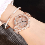 Trade Shop Traesio-orologio Da Polso Per Donna Analogico Casual Moda Fashion Brillantini Rosato -