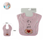 Trade Shop Traesio-2 Pz Bavetto Bavaglino Neonato Pappa Allattamento Bambina It's A Girl 68336 Rosa -