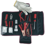 Trade Shop Traesio-valigetta Kit Emergenza 8pz Cavi Batteria Guanti Pinza Cacciaviti Bussole Auto -