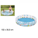 Trade Shop Traesio-piscina Tonda Gonfiabile Personaggi Marini Bambini 3 Anelli Giardino 152x30.5cm -