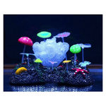 Trade Shop Traesio-corallo Fluorescente Erba Stella Funghi Ornamento Per Acquario Decorazioni -