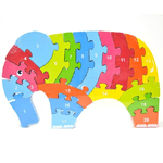 Trade Shop Traesio-puzzle In Legno 20pz Elefante Con Numeri Giocattolo Per Bambini Giochi Educativi -