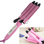 Trade Shop Traesio-piastra Arriccia Capelli A 3 Rami Ondulatore Triferro Rosa Da 40w Capelli Ricci -