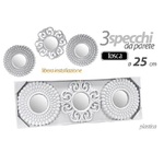 Kaela-set 3 Pezzi Specchi Da Parete Decorativi Tondi Specchio 25 Cm In Plastica 813016 -