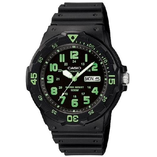 Casio-orologio Da Polso Casio Mrw-200h-3bvef Analogico Uomo Sportivo Nero Verde -