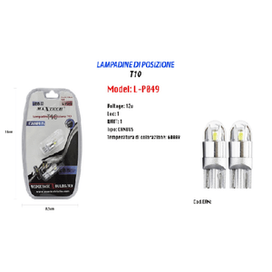 Maxtech-lampadine Di Posizione T10 Maxtech L-p049 12v-1w 1led Canbus 6000k Ultra Luminose -
