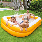 Trade Shop Traesio-piscina Gonfiabile Family Mandarin 229 X 147 X 43 Cm 2 Anelli Arancione -