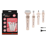 Maxtech-kit Rasoio Rifinitore Depilatore Da Donna Ricaricabile Elettrico 4 In 1 Gm-3074 -