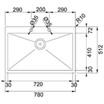 Franke-PPX-210-78-TL-Lavello-ad-incasso-Rettangolare-Acciaio-inossidabile