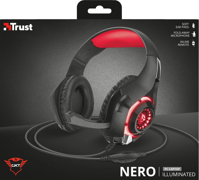 Trust-GXT-313-Auricolare-Cablato-A-Padiglione-Giocare-Nero-Rosso