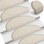 vidaXL Tappeti Adesivi Scale Aspetto Sisal 15 pz 56x17x3 cm Beige