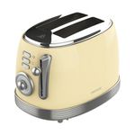 Cecotec Toast & Taste 800 Tostor elettrico giallo chiaro 850W - 6 livelli - 2 canali scanalature corte - Capacità per 2