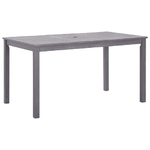 vidaXL Tavolo da Giardino Grigio Slavato 140x80x74 cm in Legno Acacia